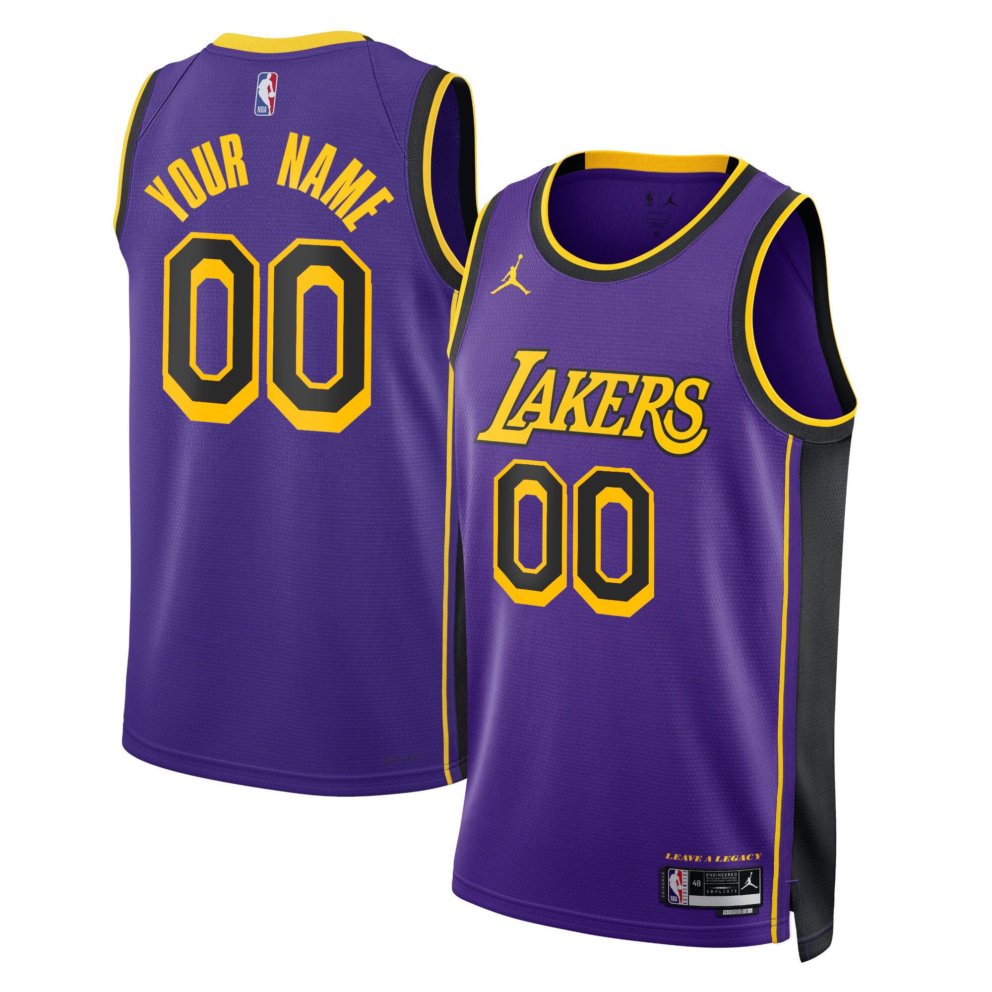 Men Los Angeles Lakers Purple 2025 Jordan Edition Swingman Custom NBA Jersey->customized nba jersey->Custom Jersey